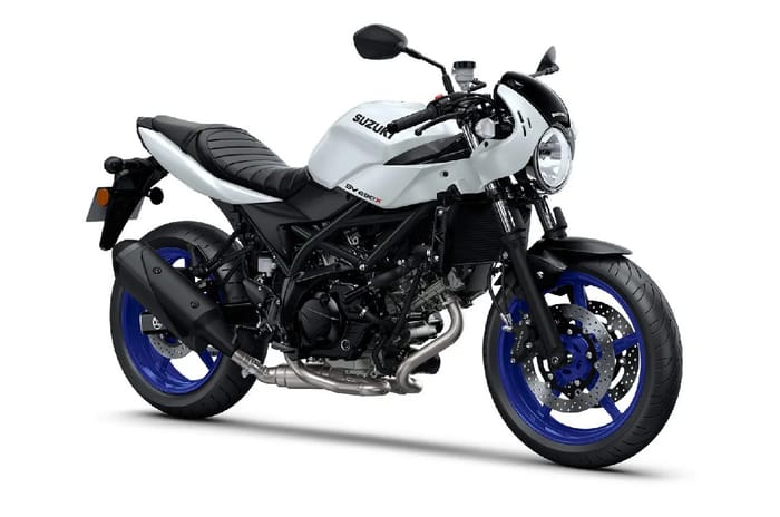 Third generation Suzuki SV650X front right static in studio